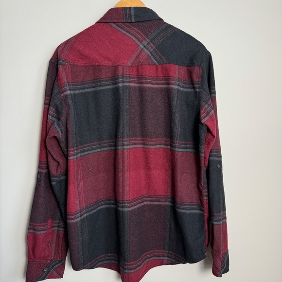 Burnside Men's Wine Plaid Long Sleeve Flannel Button Up Shirt‎ Size X-Large - Picture 6 of 14